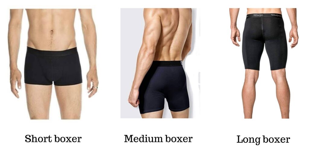 Short, medium and long boxer